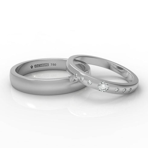 Eliette Pietre - Anillos De Matrimonio Oro18K - Ochun Joyeros - Ochun Joyeros